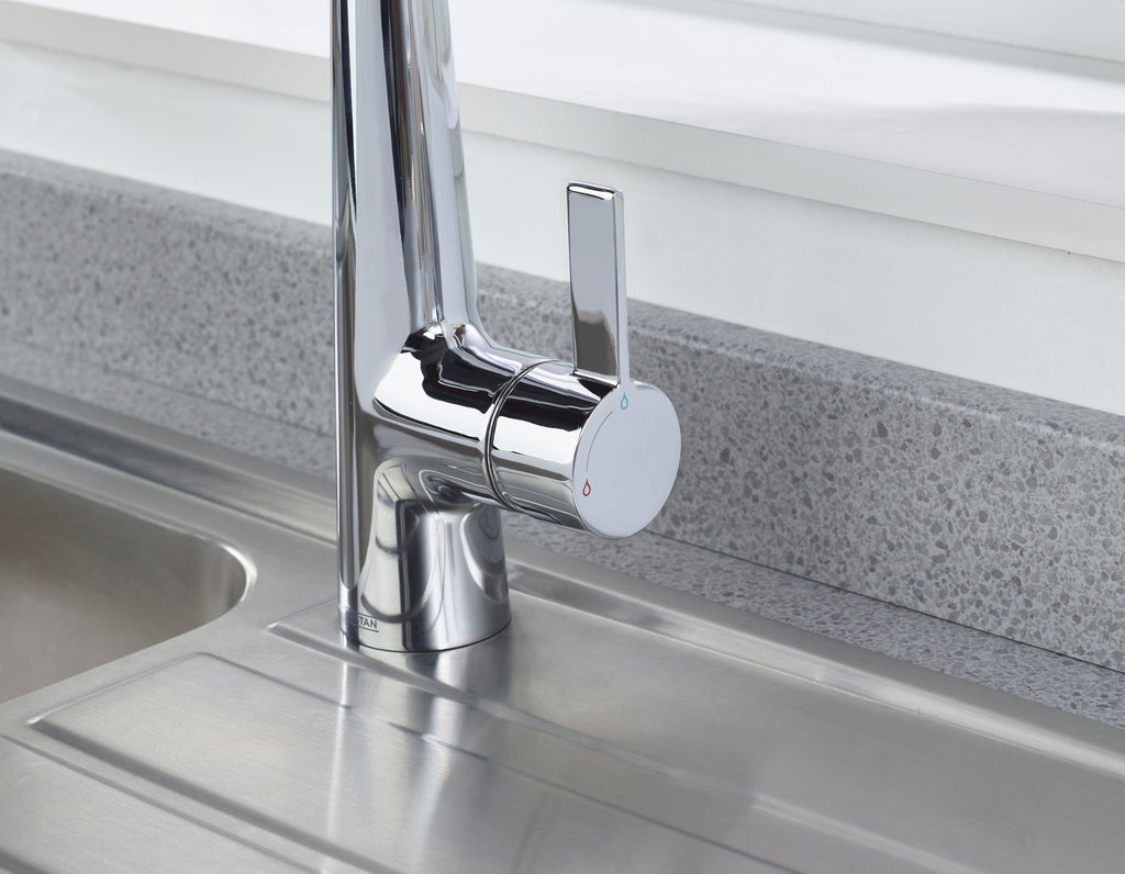 Bristan Axia Pairofessional Kitchen Sink Mixer Tap with pull-down hose and Eco Start Chrome AX PROSNK C