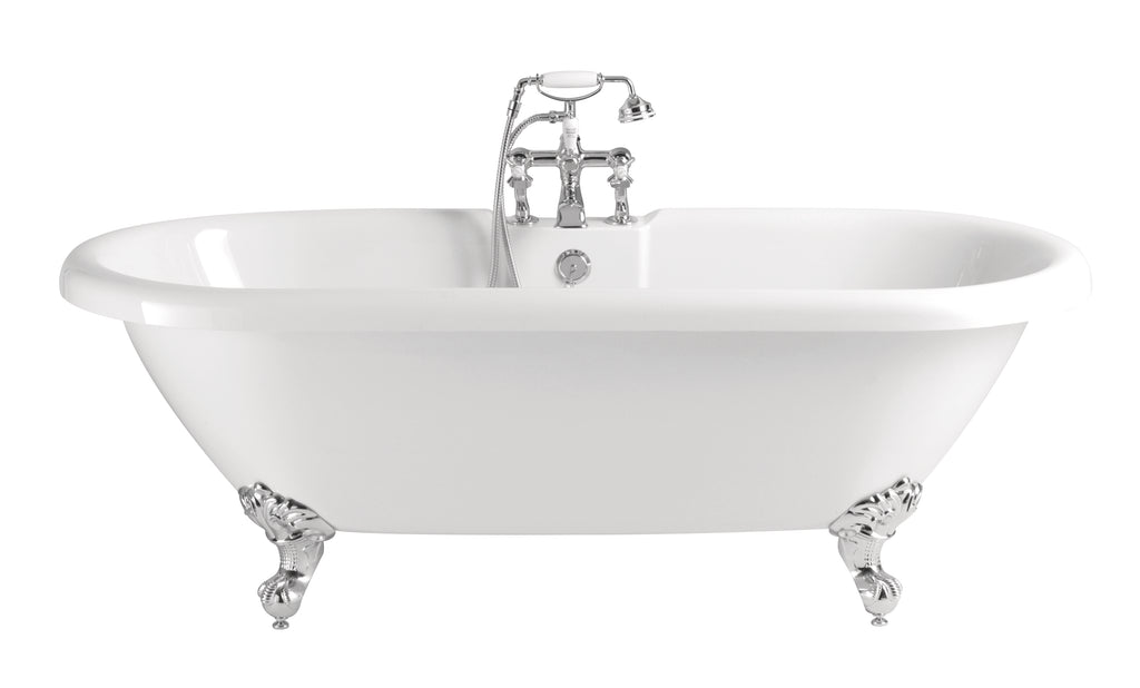 Heritage Oban Double Ended Roll Top Bath 2 Tap Hole