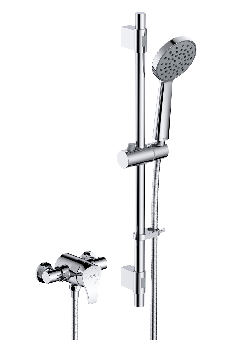 Bristan Capri3 Thermostatic Single Sequential Exposed Shower Valve with Riser Kit Chrome CAP3 SHXAR C.