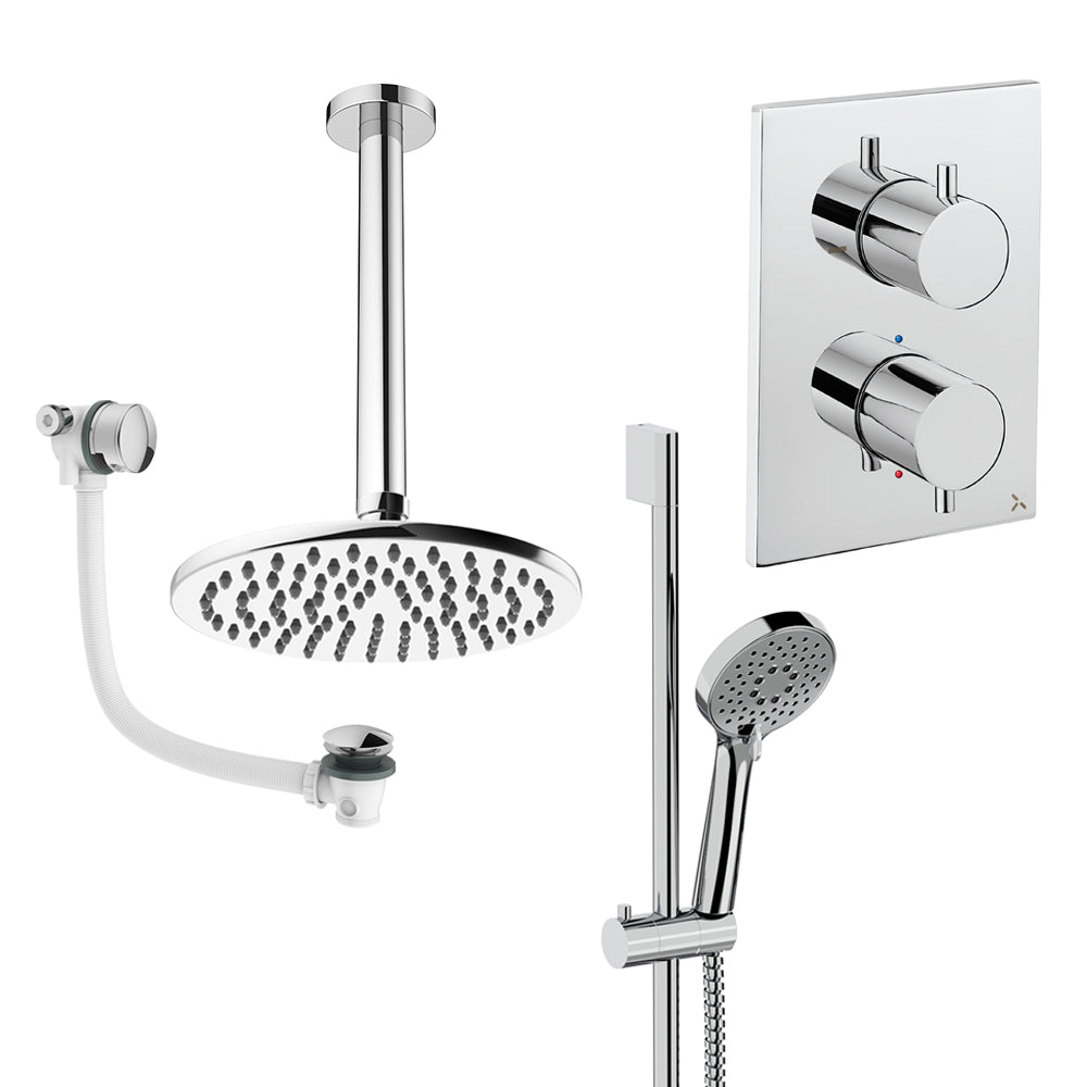 Crosswater Crossbox Shower Set 10 Chrome 300mm Ceiling Mounted (Excluding Crossbox)