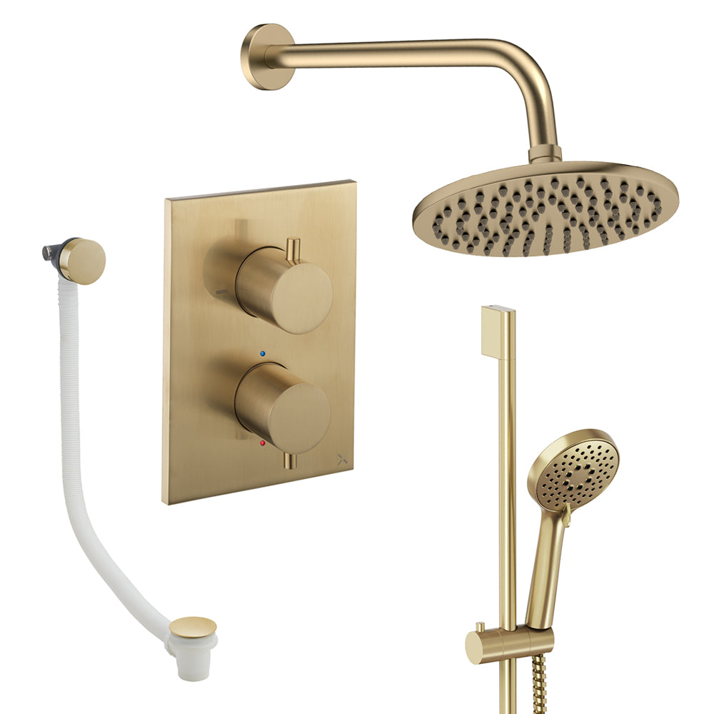 Crosswater Crossbox Shower Set 10 Brushed Brass 200mm (Excluding Crossbox)