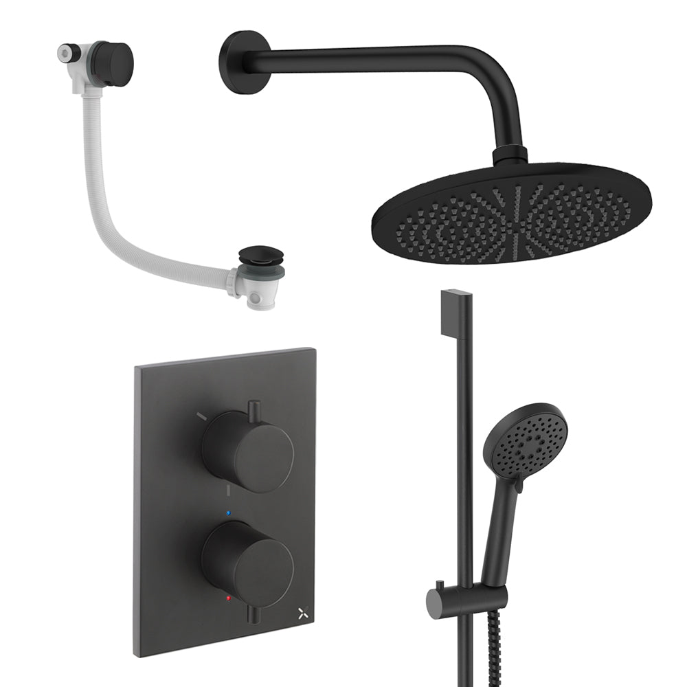 Crosswater Crossbox Shower Set 10 Matt Black 300mm (Excluding Crossbox)