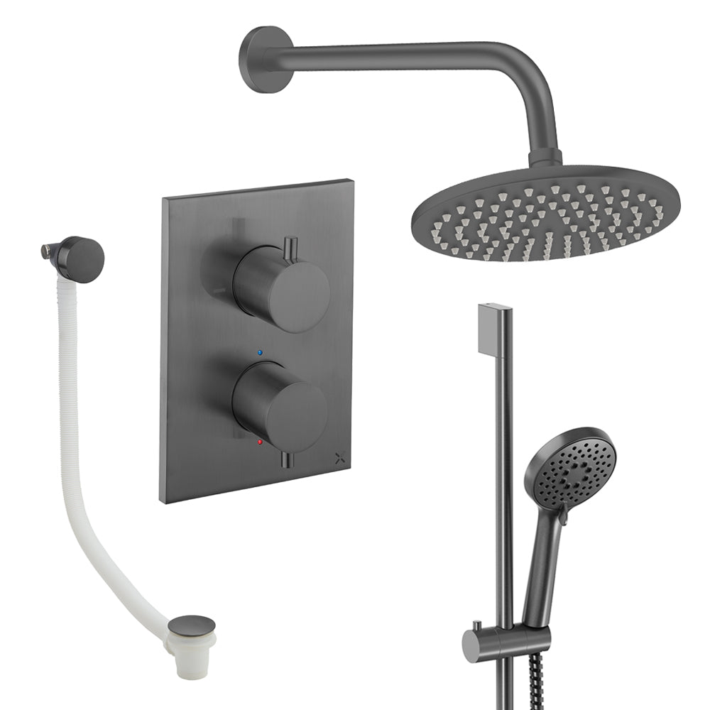 Crosswater Crossbox Shower Set 10 Slate 200mm (Excluding Crossbox)