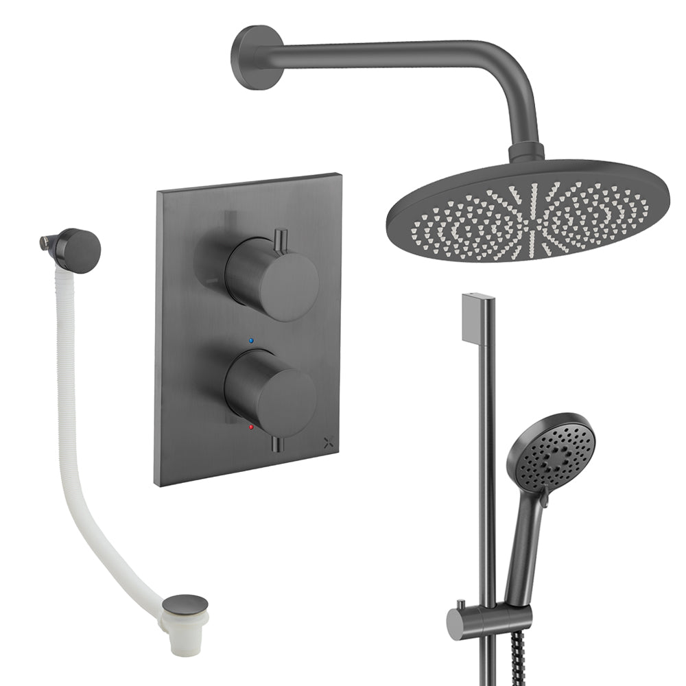 Crosswater Crossbox Shower Set 10 Slate 300mm (Excluding Crossbox)
