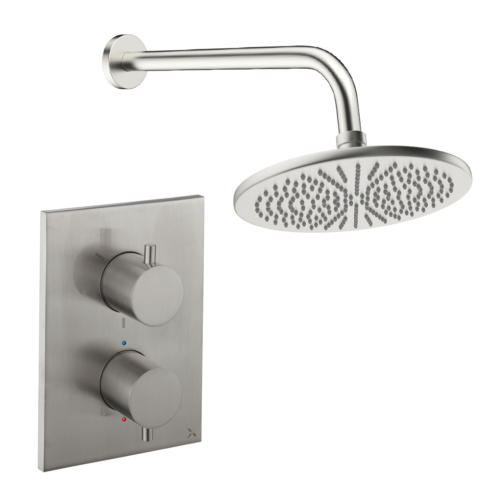 Crosswater Crossbox Shower Set 1 Brushed Nickel 300mm (Excluding Crossbox)