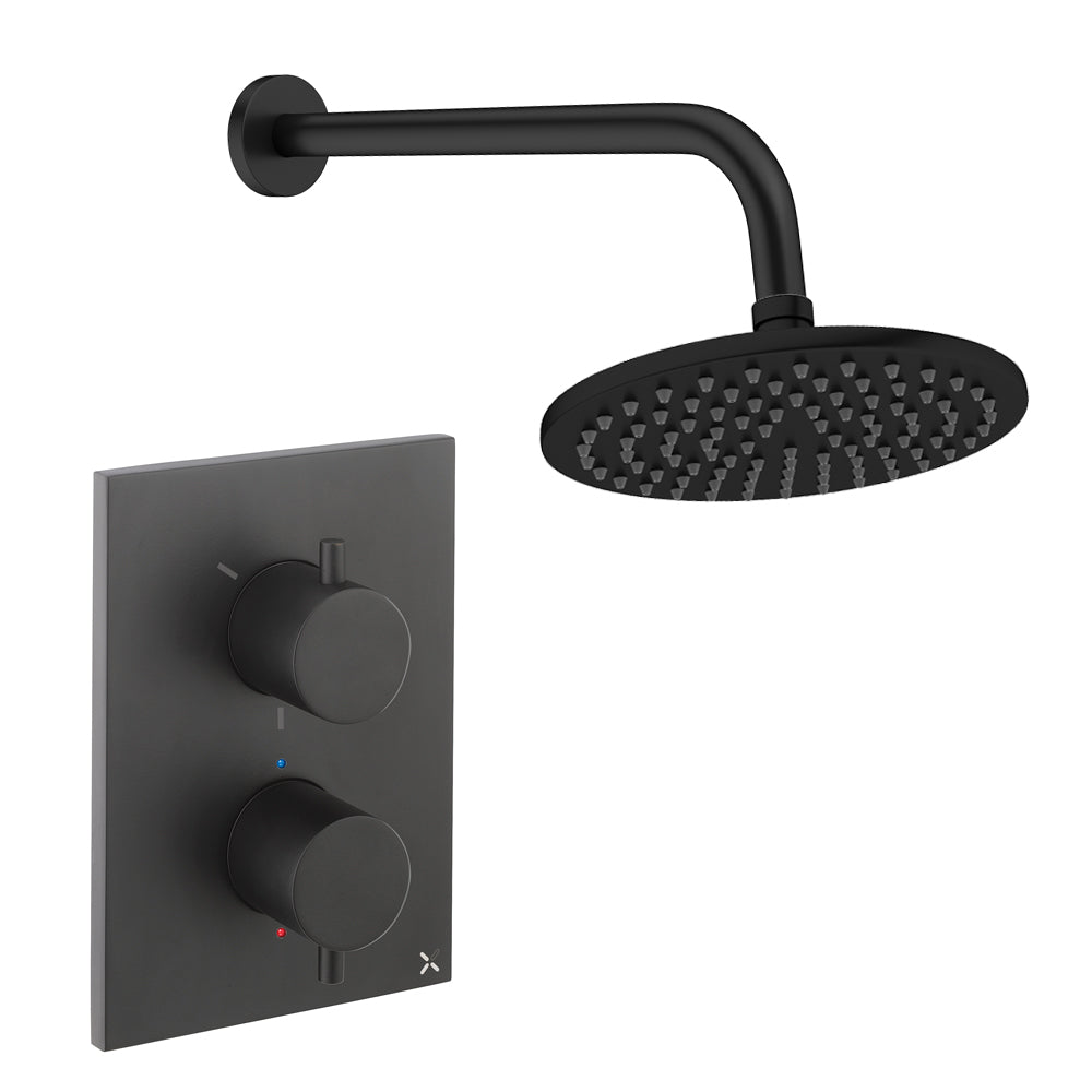 Crosswater Crossbox Shower Set 1 Matt Black 200mm (Excluding Crossbox)