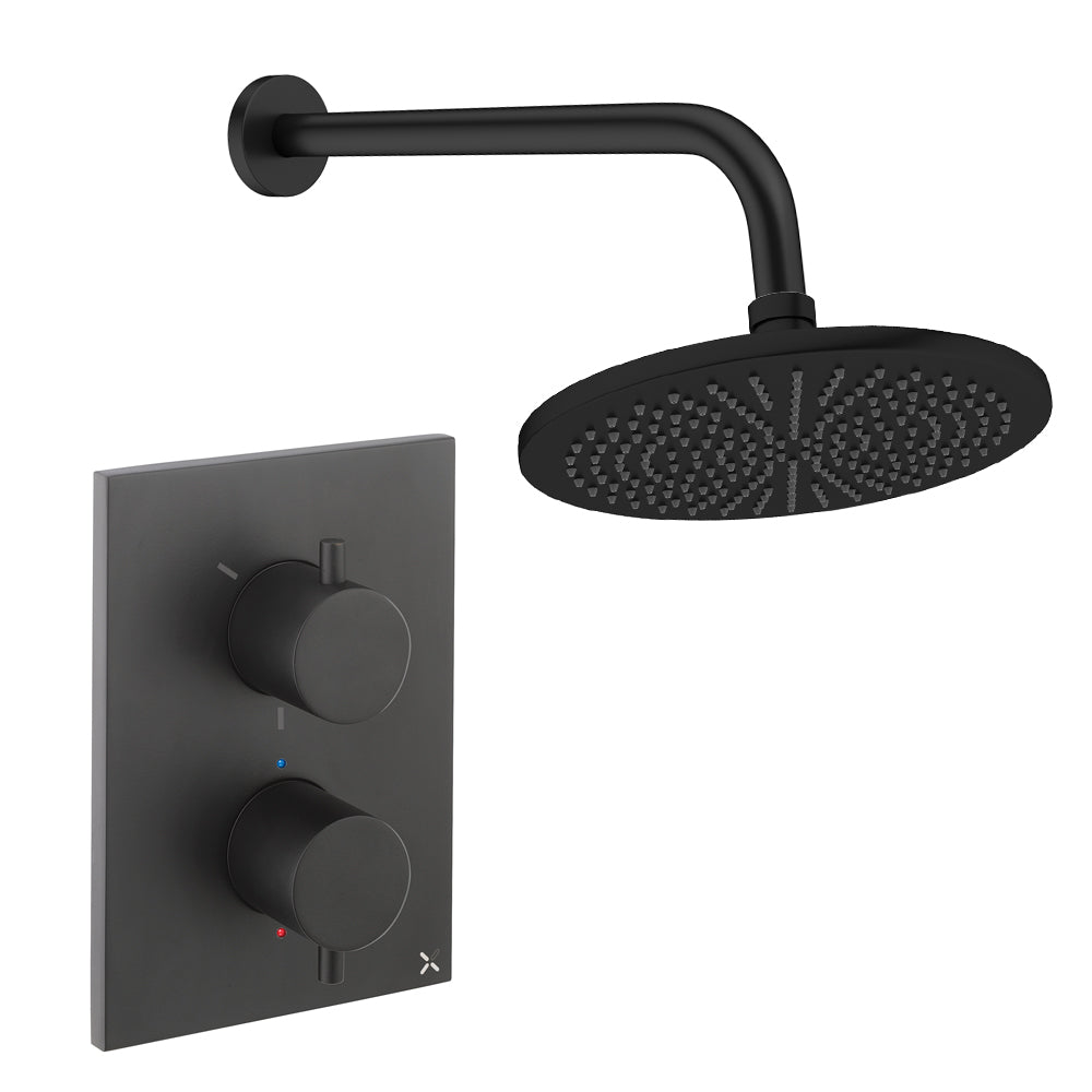 Crosswater Crossbox Shower Set 1 Matt Black 300mm (Excluding Crossbox)