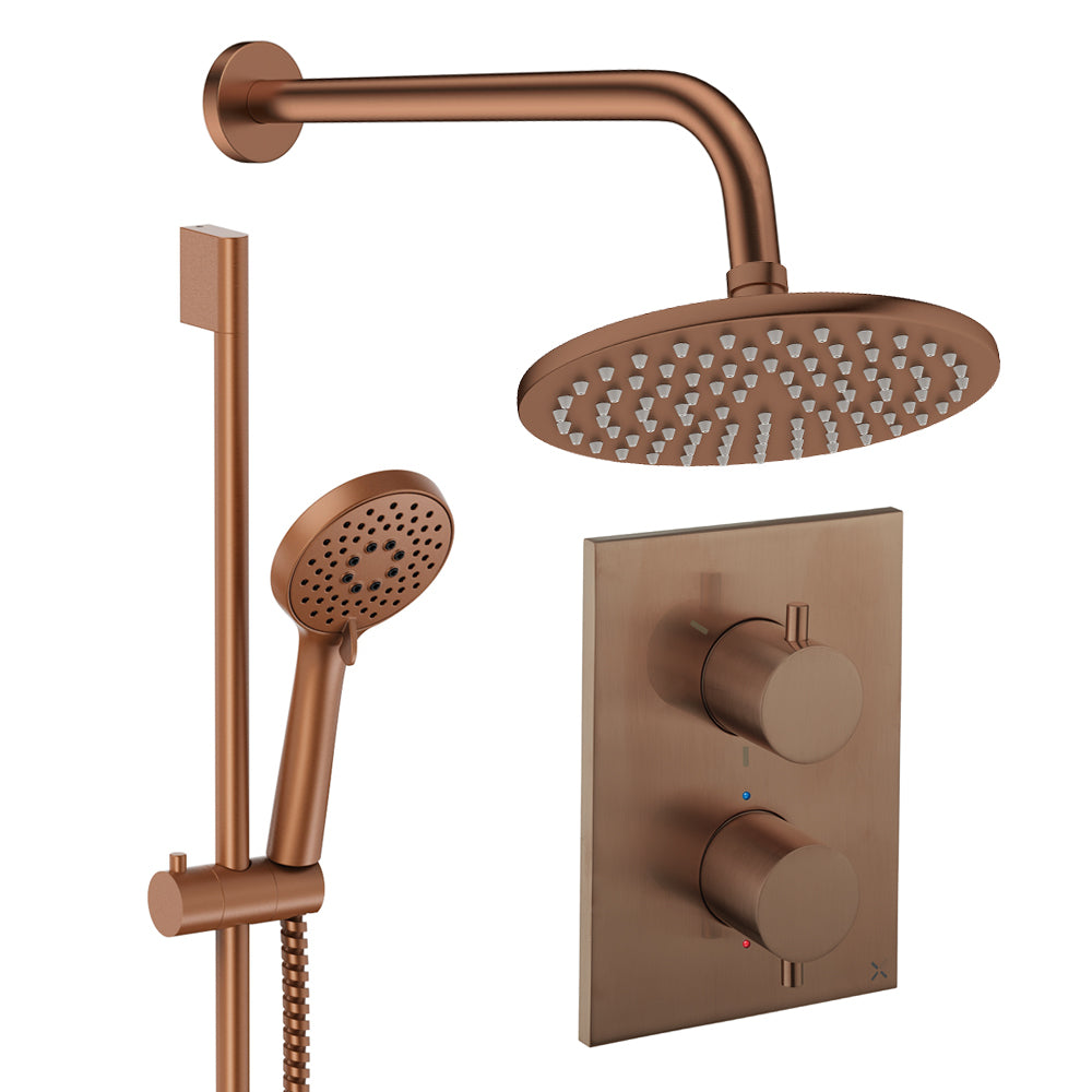 Crosswater Crossbox Shower Set 4 Brushed Bronze 200mm (Excluding Crossbox)