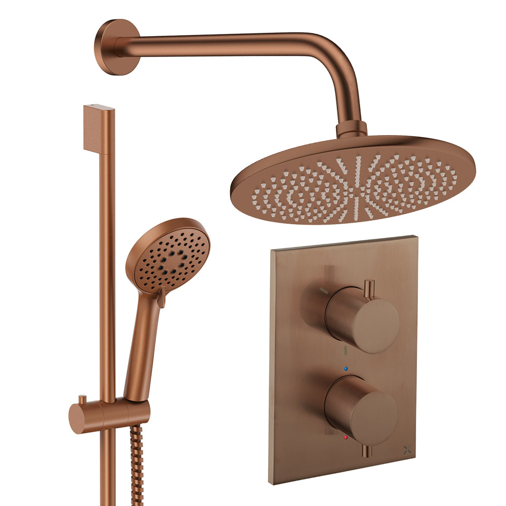 Crosswater Crossbox Shower Set 4 Brushed Bronze 300mm (Excluding Crossbox)