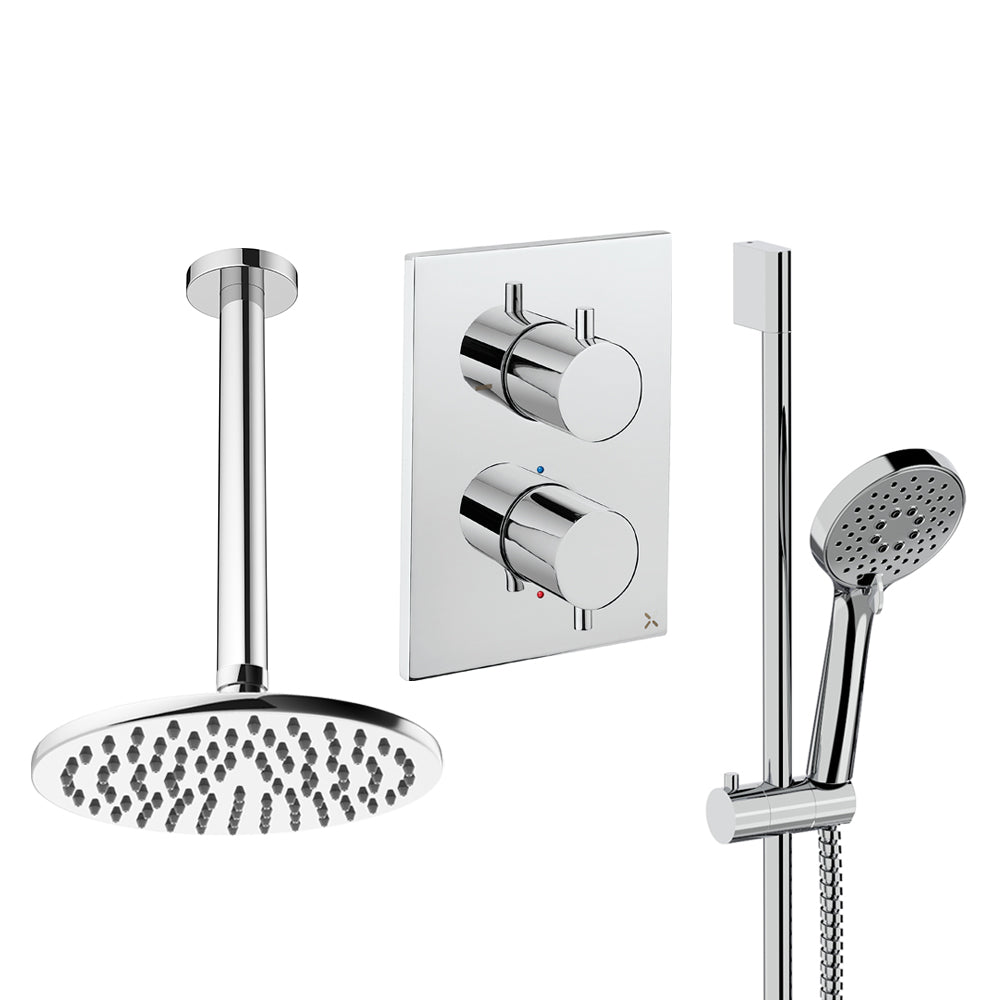 Crosswater Crossbox Shower Set 4 Chrome 200mm Ceiling Mounted (Excluding Crossbox)