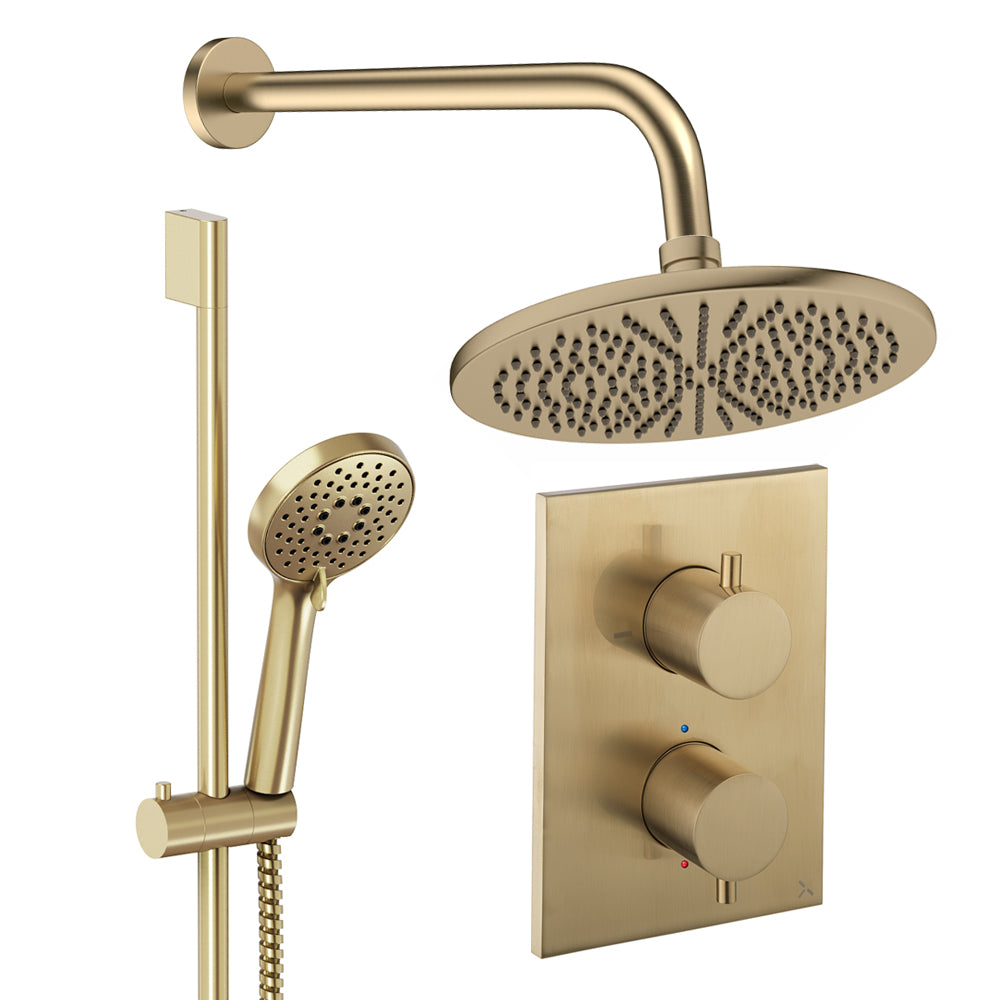 Crosswater Crossbox Shower Set 4 Brushed Brass 300mm (Excluding Crossbox)