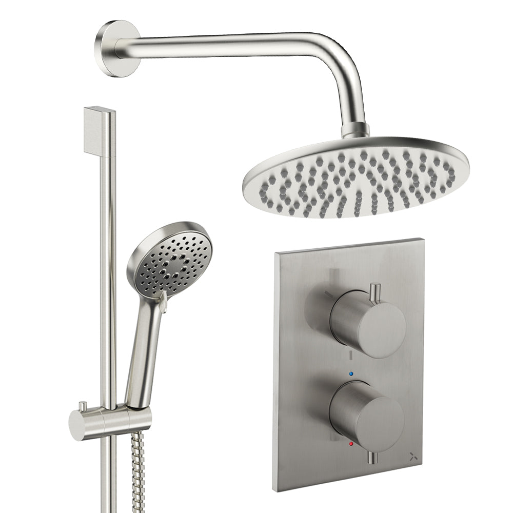 Crosswater Crossbox Shower Set 4 Brushed Nickel 200mm (Excluding Crossbox)