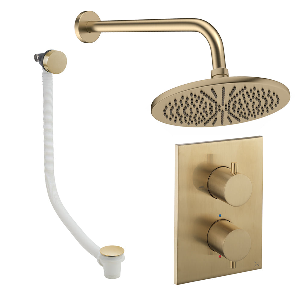 Crosswater Crossbox Shower Set 7 Brushed Brass 300mm (Excluding Crossbox)