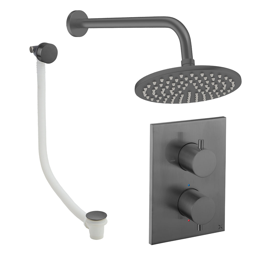 Crosswater Crossbox Shower Set 7 Slate 200mm