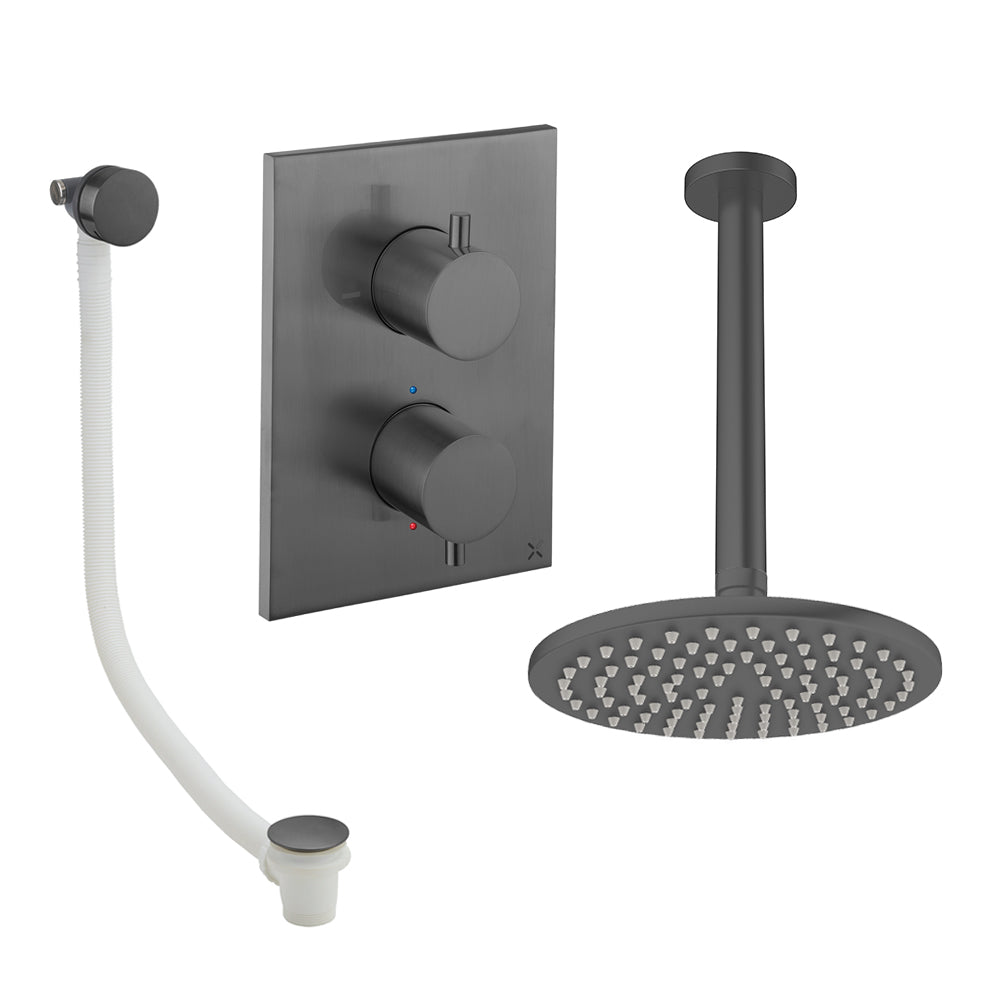 Crosswater Crossbox Shower Set 7 Slate 200mm Ceiling Mounted (Excluding Crossbox)