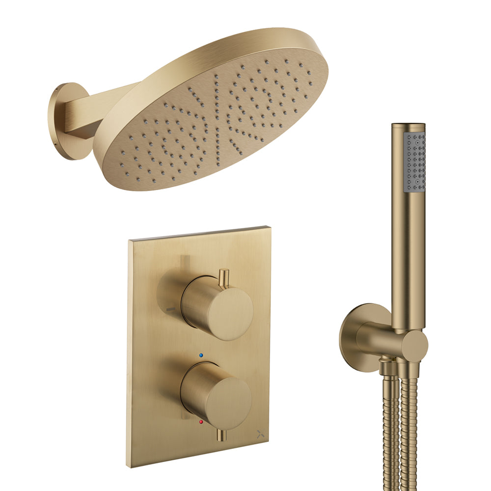 Crosswater Crossbox Shower Set 8 Brushed Brass (Excluding Crossbox)