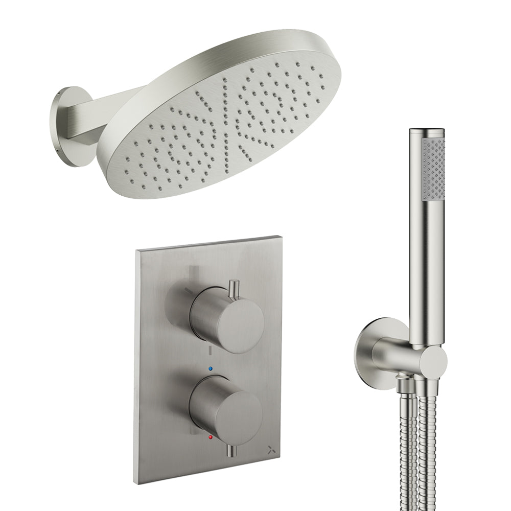 Crosswater Crossbox Shower Set 8 Brushed Nickel (Excluding Crossbox)