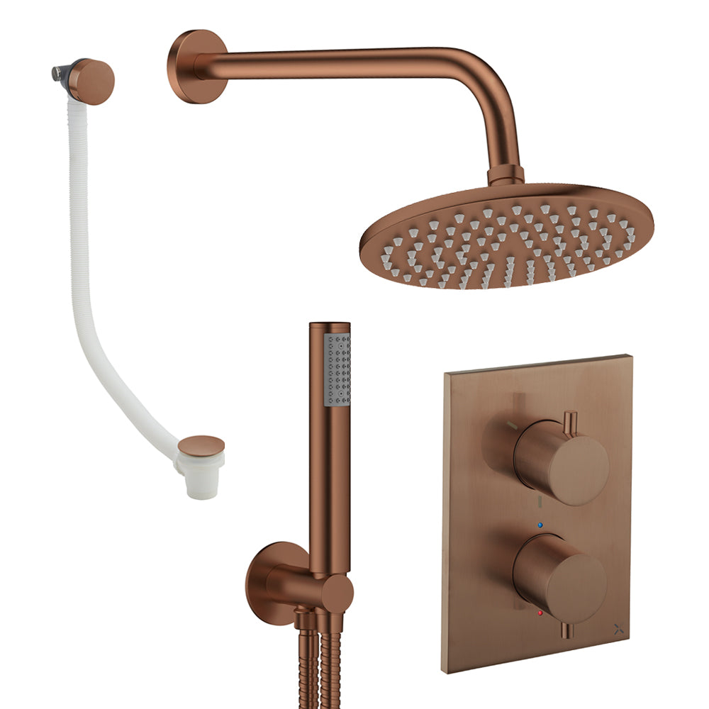 Crosswater Crossbox Shower Set 9 Brushed Bronze 200mm (Excluding Crossbox)