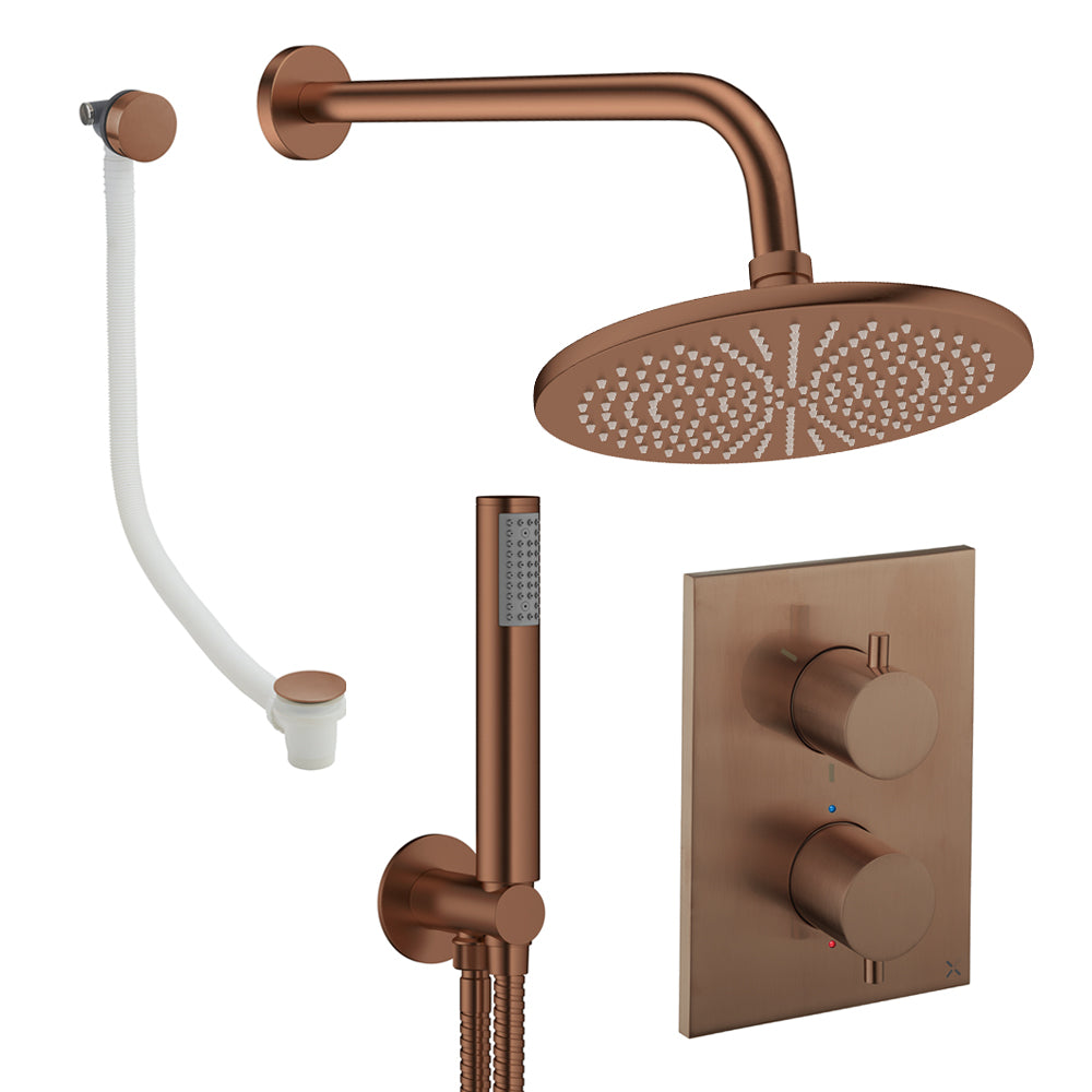 Crosswater Crossbox Shower Set 9 Brushed Bronze 300mm (Excluding Crossbox)