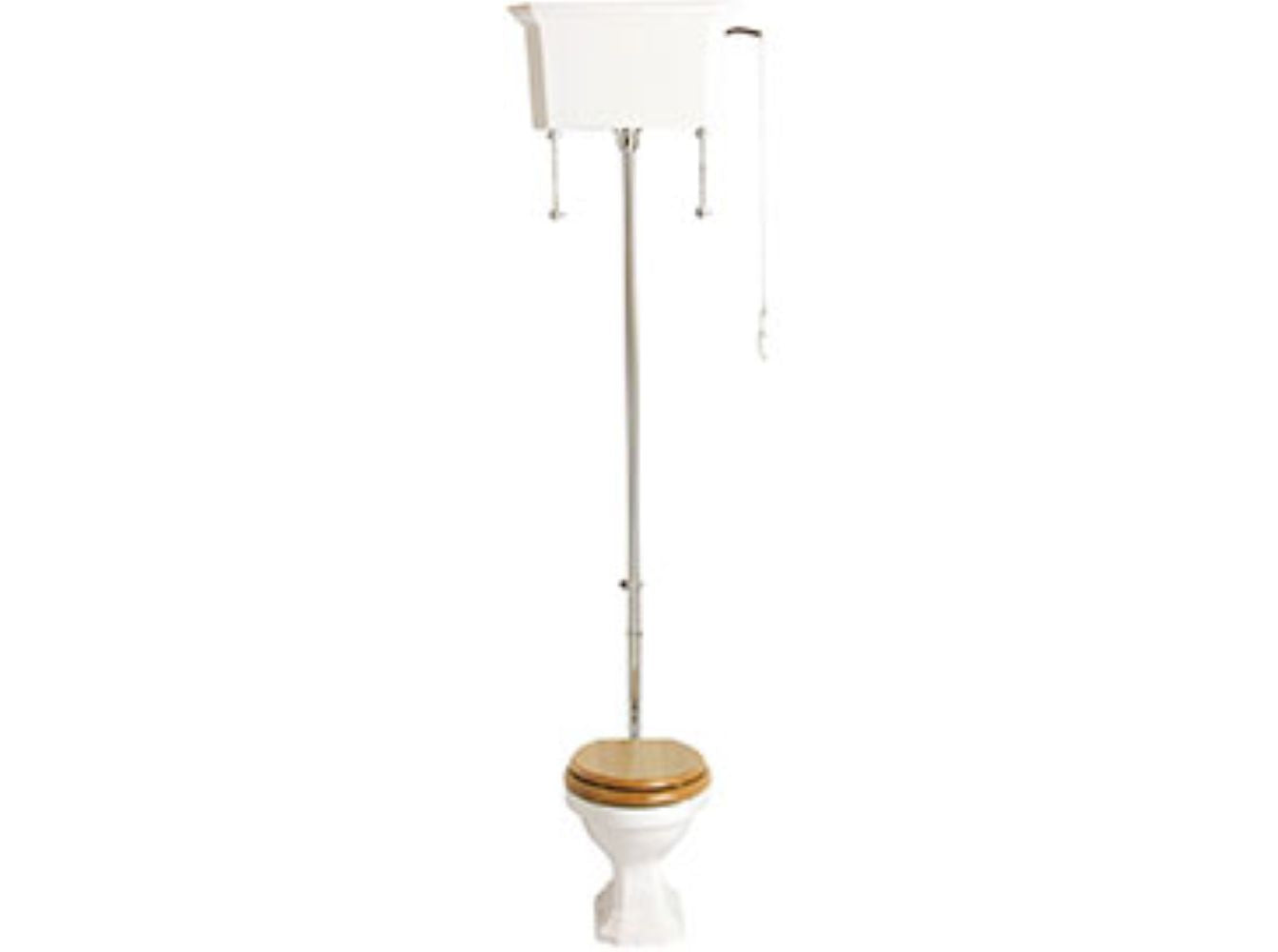 Heritage High Level Cistern Pack Chrome with Cistern Chain & Pull CC01