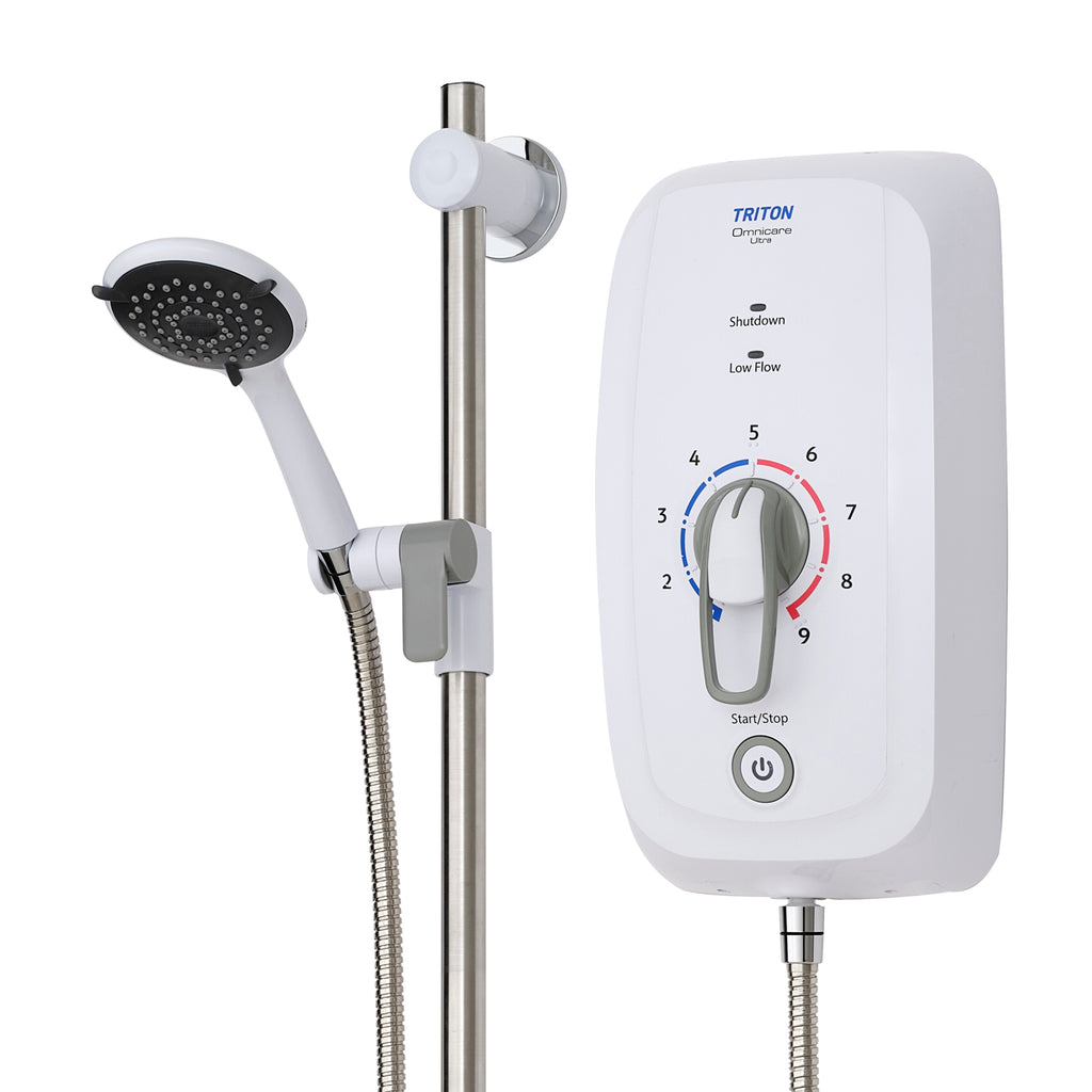 Triton Omnicare Ultra Plus Thermostatic Shower With Grab Riser Rail Kit 8.7kW