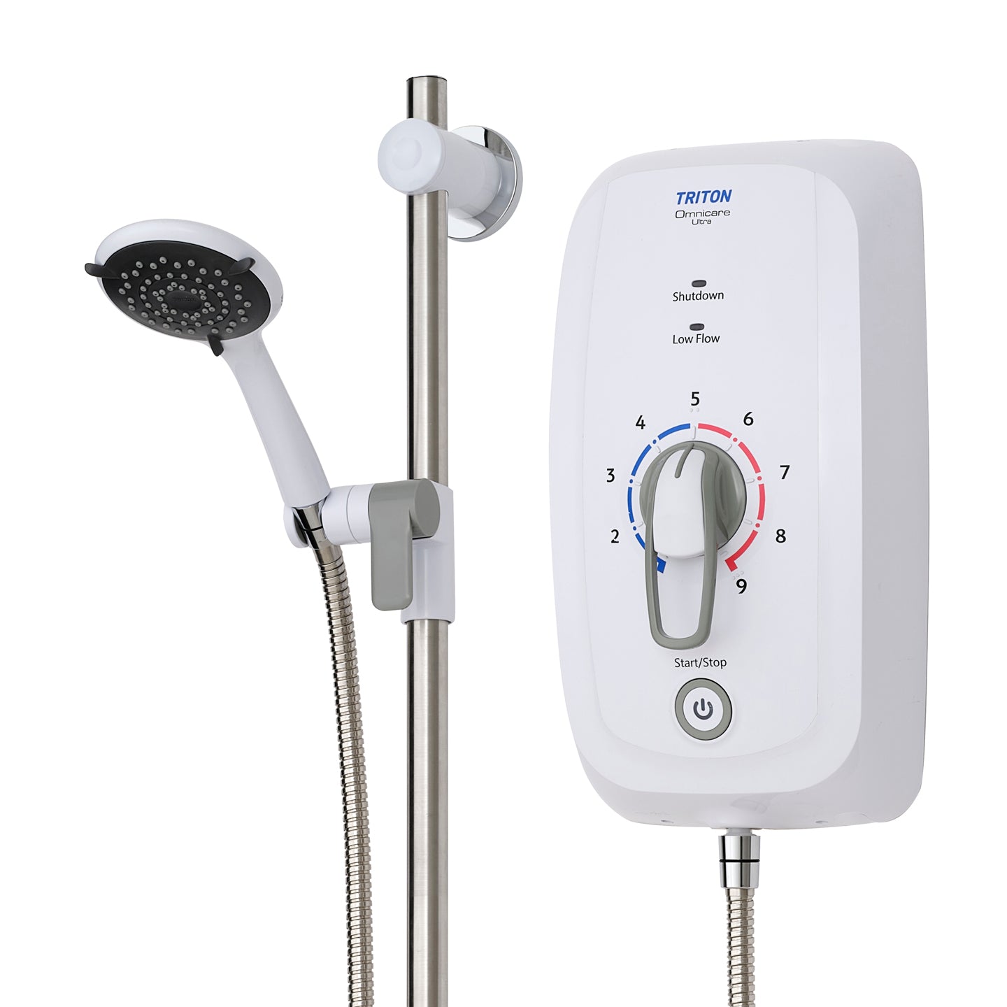 Triton Omnicare Ultra Plus Thermostatic Shower With Grab Riser Rail Kit 8.7kW
