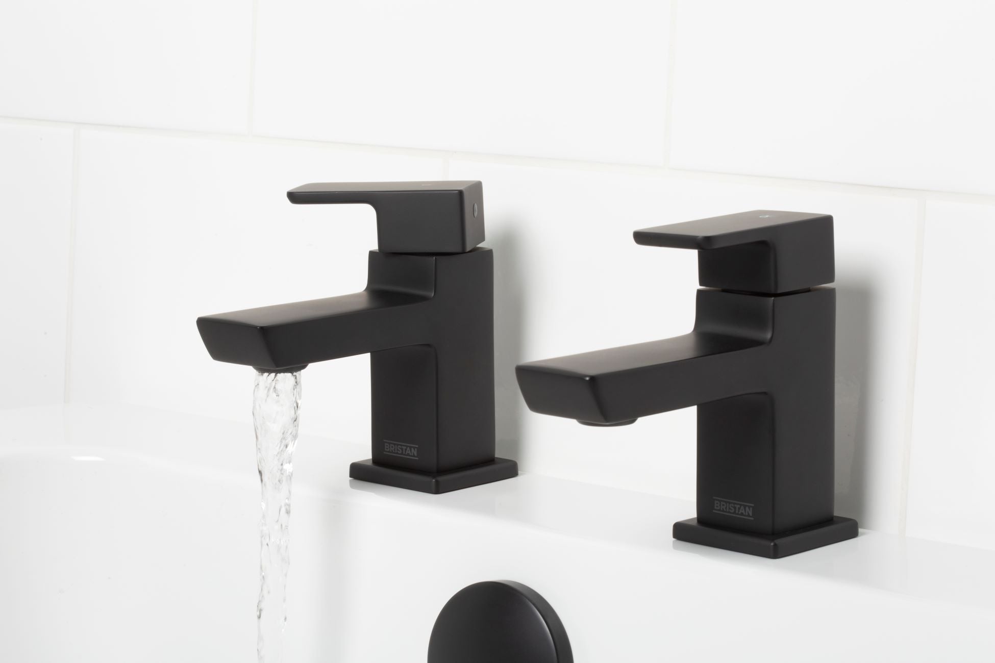Bristan Cobalt Bath Pillar Taps Black COB 3/4 BLK