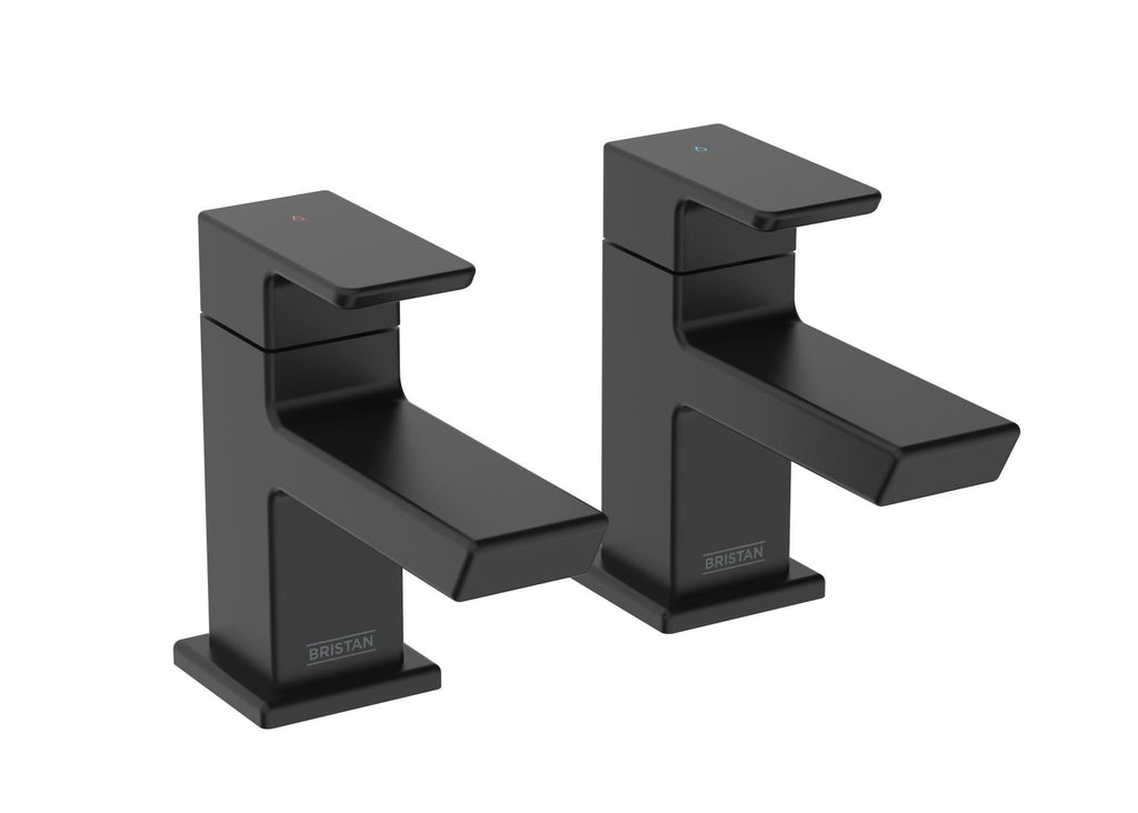 Bristan Cobalt Bath Pillar Taps Black COB 3/4 BLK