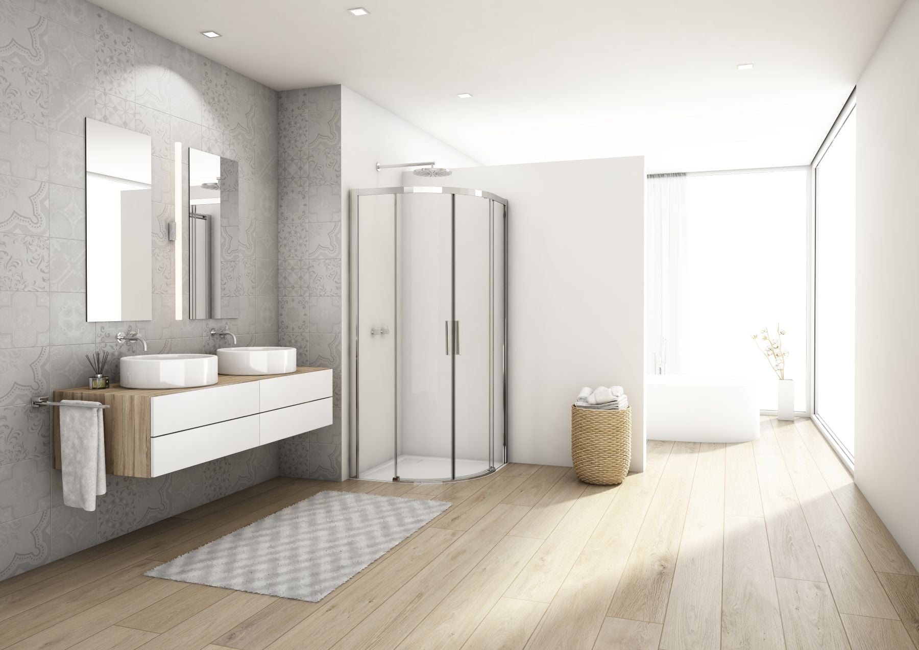 Kudos Showers Divera Quadrant Sliding Double Door 900mm Chrome