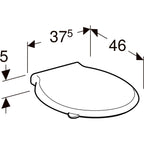 Twyford WC seat, fastening from above: Soft-closing mechanism=no, Fastening=from above, signal white RAl 9003