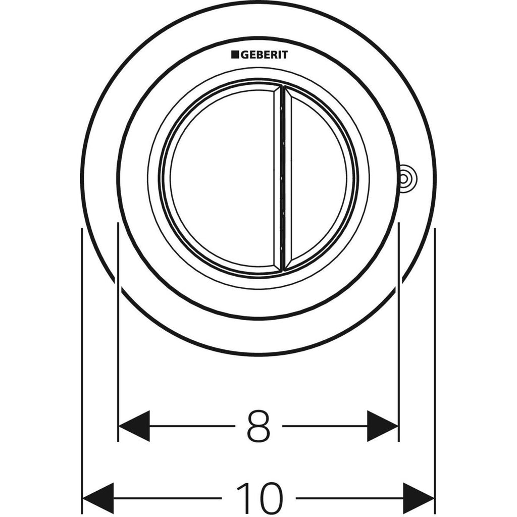 Geberit Pneumatic Dual Flush Button - Gloss Chrome 116.050.21.1