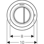 Geberit Pneumatic Dual Flush Button - Gloss Chrome 116.050.21.1