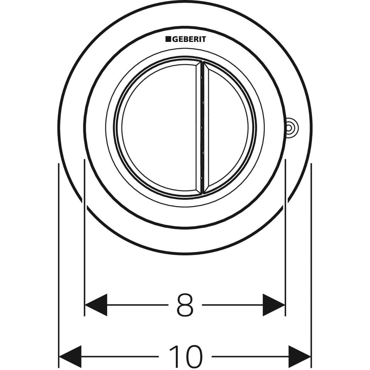 Geberit Pneumatic Dual Flush Button - Gloss Chrome 116.050.21.1