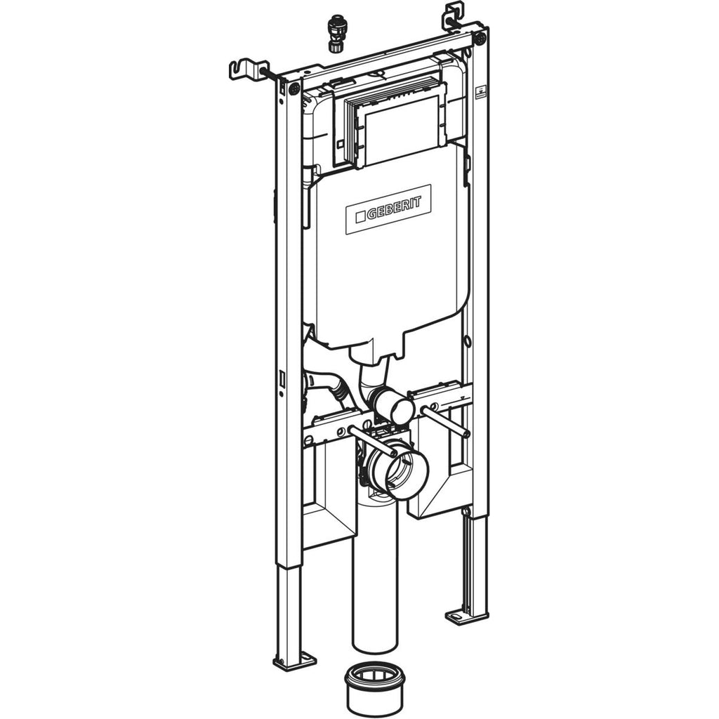 Geberit Duofix element for wall-hung WC, 114 cm, with Sigma concealed cistern 8 cm 111 799 00 3 111.799.00.3