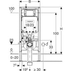 Geberit Duofix element for wall-hung WC, 114 cm, with Sigma concealed cistern 8 cm 111 799 00 3 111.799.00.3