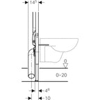 Geberit Duofix element for wall-hung WC, 114 cm, with Sigma concealed cistern 8 cm 111 799 00 3 111.799.00.3