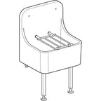 Twyford Sola cleaner sink, floor-standing, high back, with hinged grating.