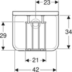 Twyford Sola cleaner sink, floor-standing, high back, with hinged grating.