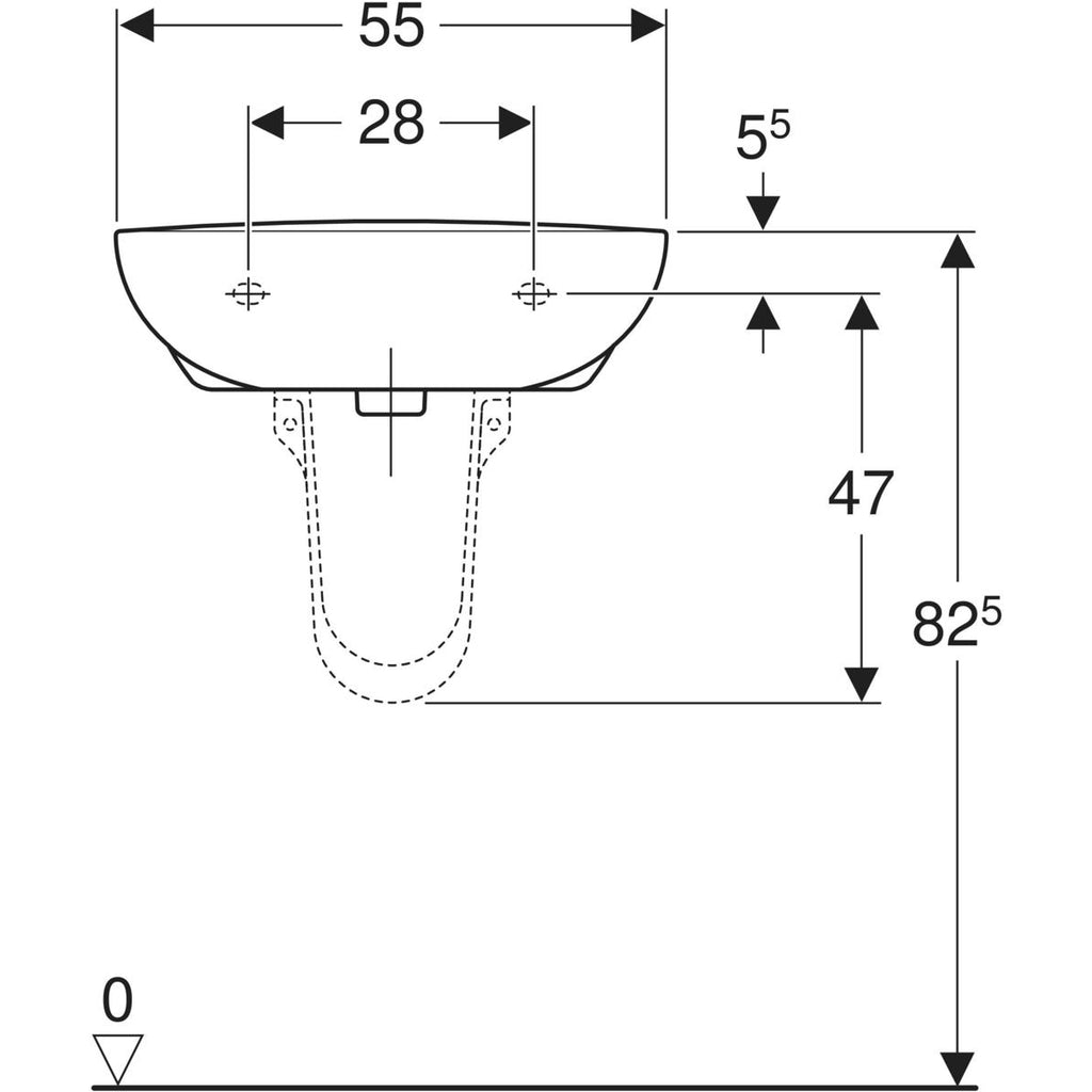 Twyford Option 1 Taphole 500mm Basin White