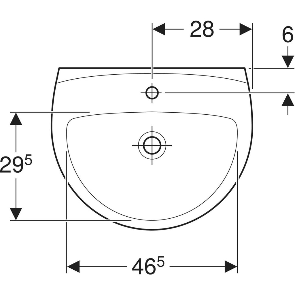 Twyford Option 1 Taphole 500mm Basin White