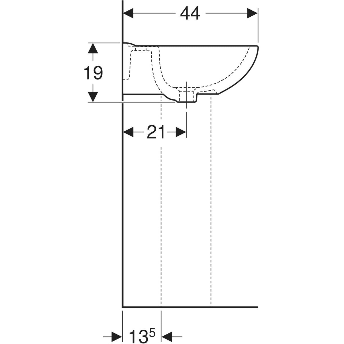 Twyford Option 2 Taphole 550mm Basin Whtie