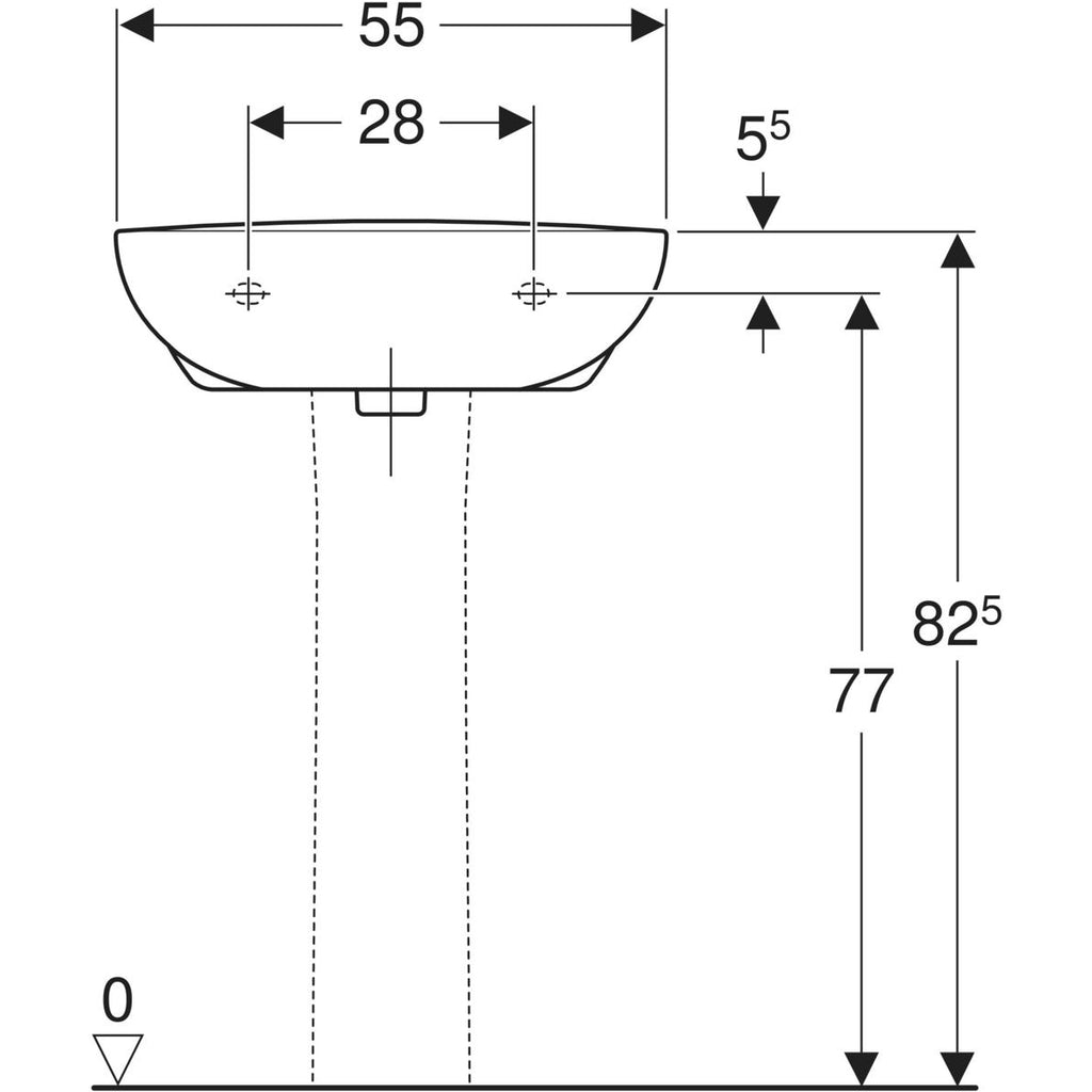 Twyford Option 2 Taphole 550mm Basin Whtie