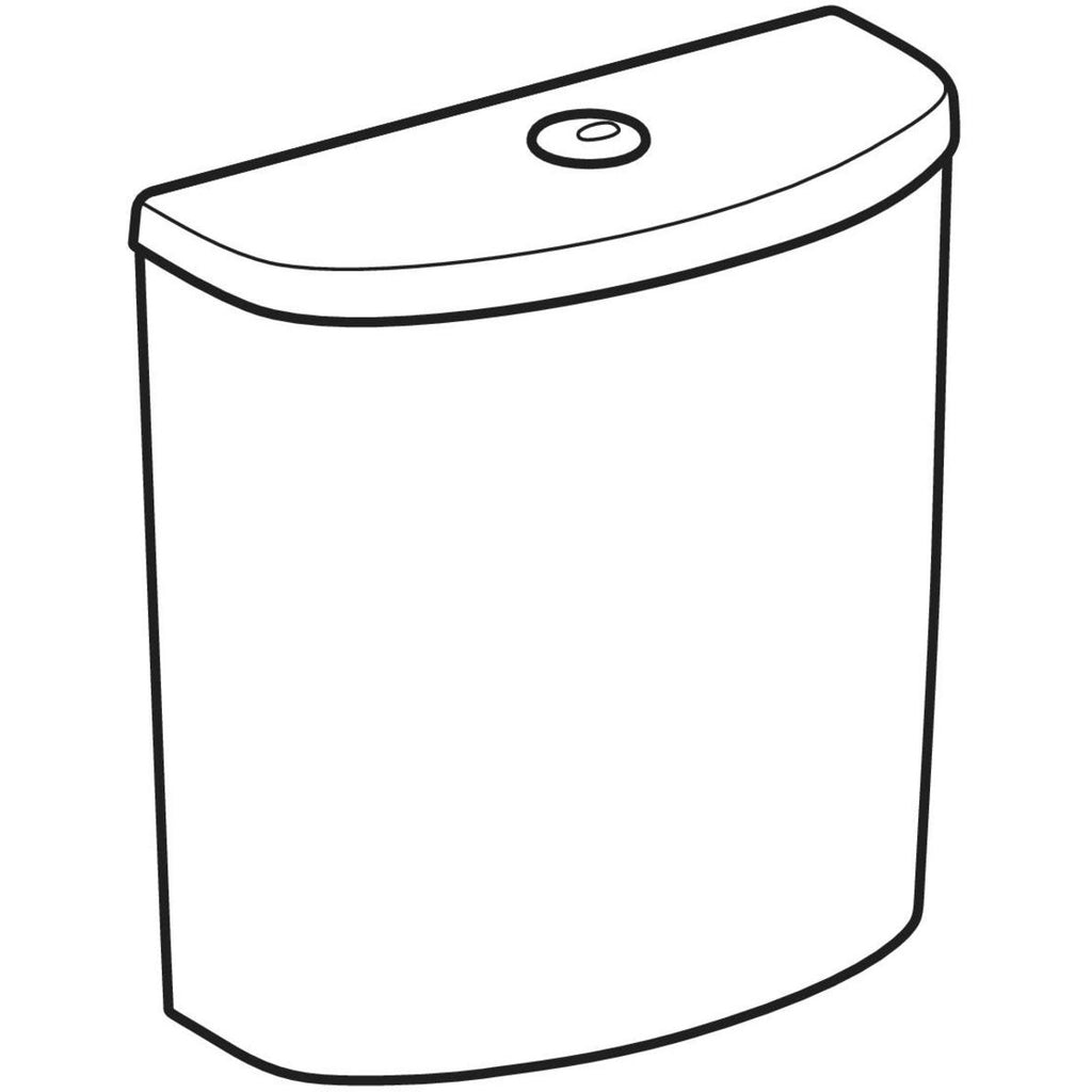 Geberit Selnova exposed cistern, close-coupled, dual flush, bottom water supply connection: white 501 047 00 6 501.047.00.6