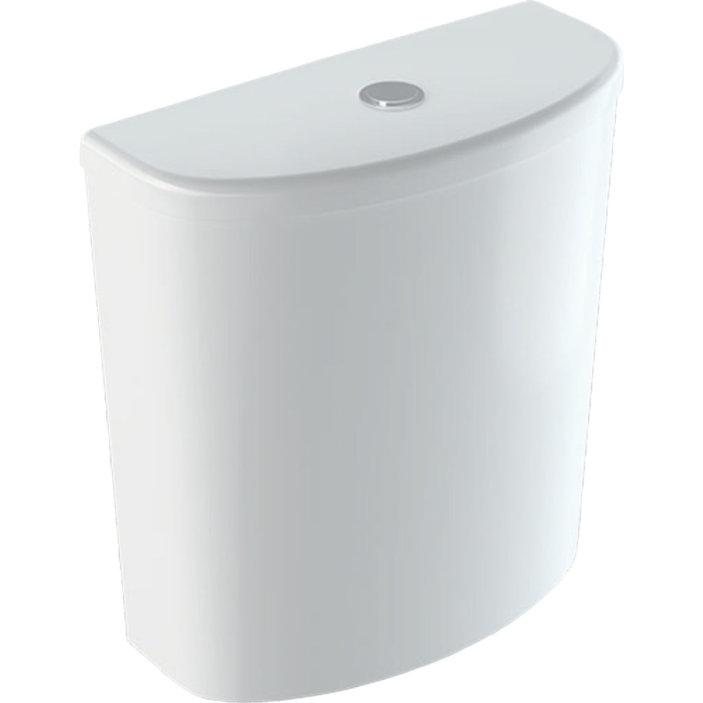 Geberit Selnova exposed cistern, close-coupled, dual flush, bottom water supply connection: white 501 047 00 6 501.047.00.6