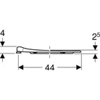 Twyford Avalon WC seat ring, barrier-free, antibacterial, fastening from above: Soft-closing mechanism=no, Fastening=from above, mouse grey RAl 7005