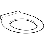 Twyford Avalon WC seat ring, barrier-free, antibacterial, fastening from above: Soft-closing mechanism=no, Fastening=from above, mouse grey RAl 7005