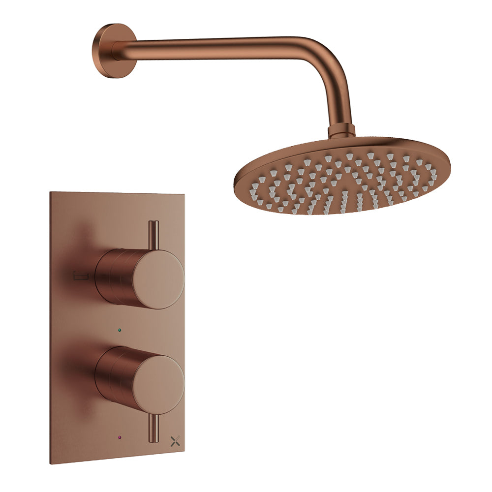 Crosswater Design Shower Set 1 Brushed Bronze 200mm