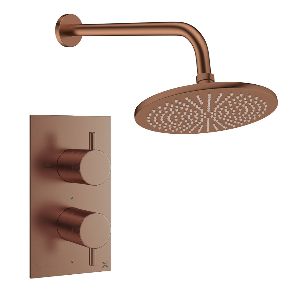 Crosswater Design Shower Set 1 Brushed Bronze 300mm