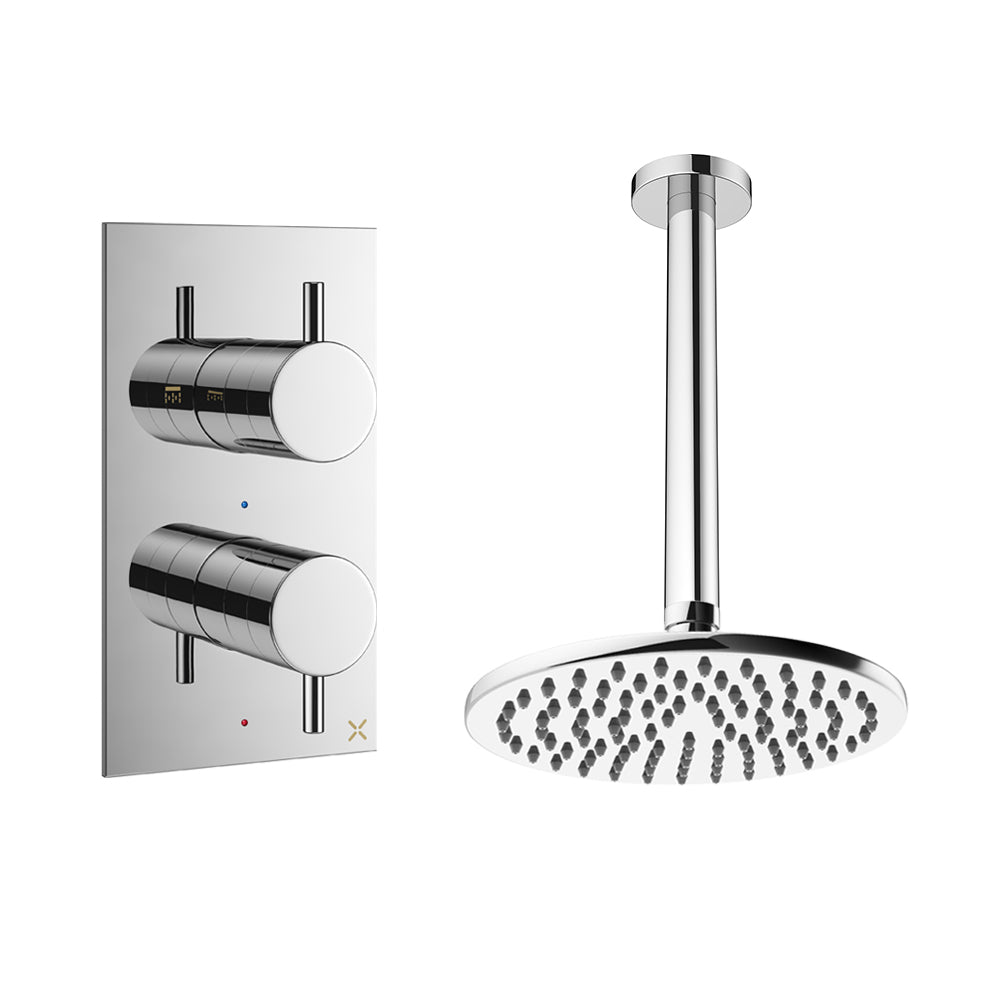 Crosswater Design Shower Set 1 Chrome 200mm Ceiling Mounted