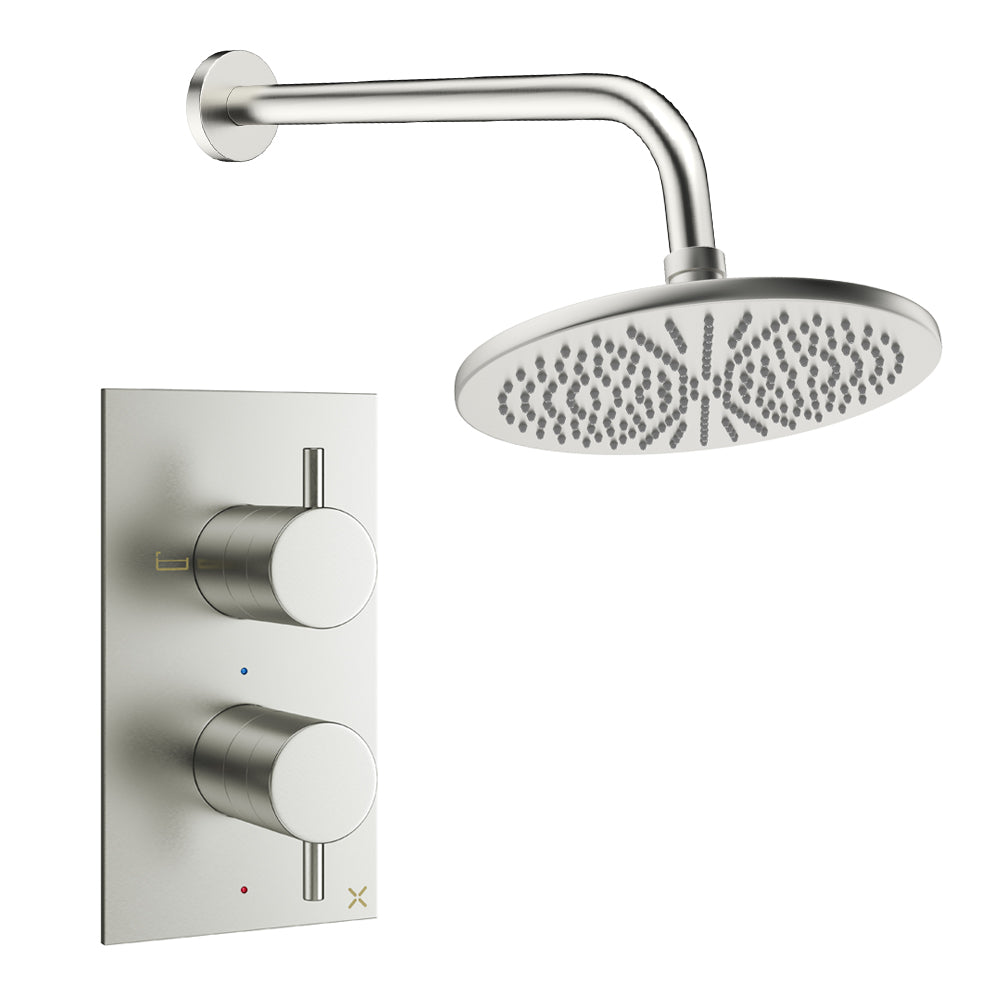 Crosswater Design Shower Set 1 Brushed Nickel 300mm